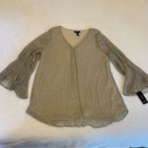 NWT! Alfani Womens Rose Shimmer Blouse